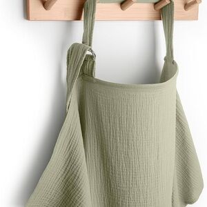 Sage Green Muslin Cotton Nursing Cover Breathable One Size